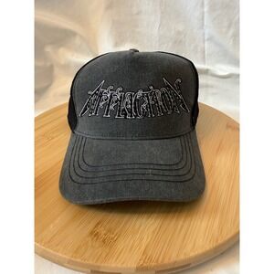 Affliction Black Night Hat Mens Trucker Cap Charcoal Grey Snapback A26373 New